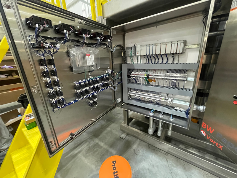 Industrial electrical switchgear and control cabinets in a manufacturing facility